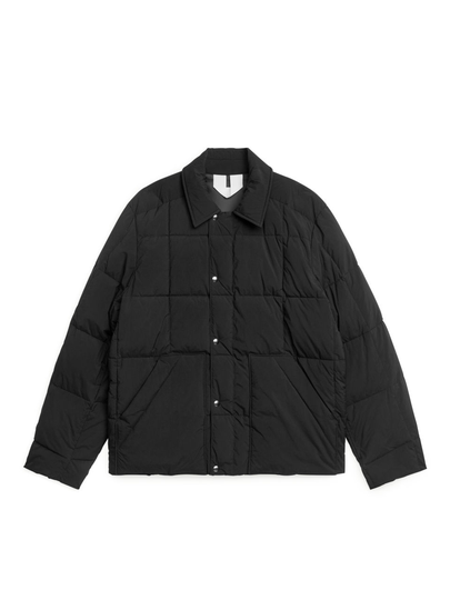 Square-Quilted Jacket - Black