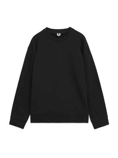 Relaxed Terry Sweatshirt - Black