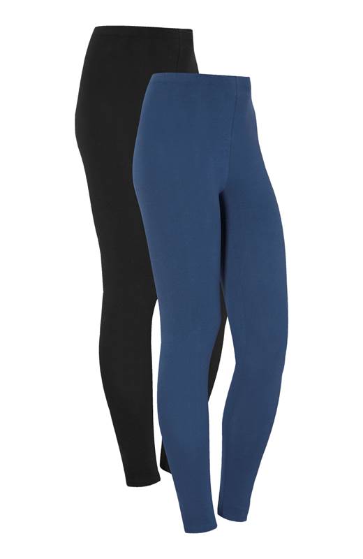 Cellbes Leggings i mjuk trikå 2-Pack Jeansblå Svart