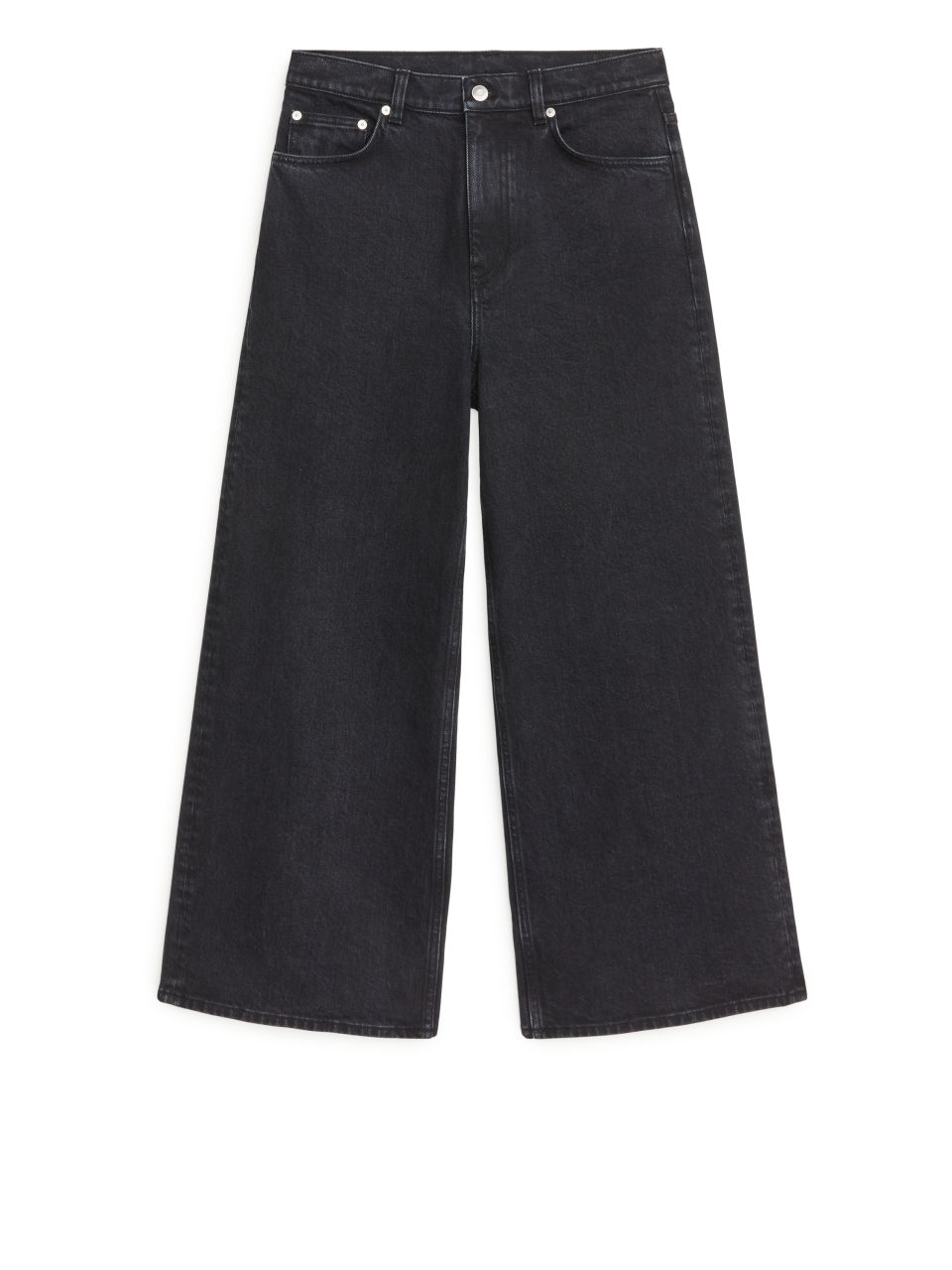 WIDE Cropped Jeans - Black