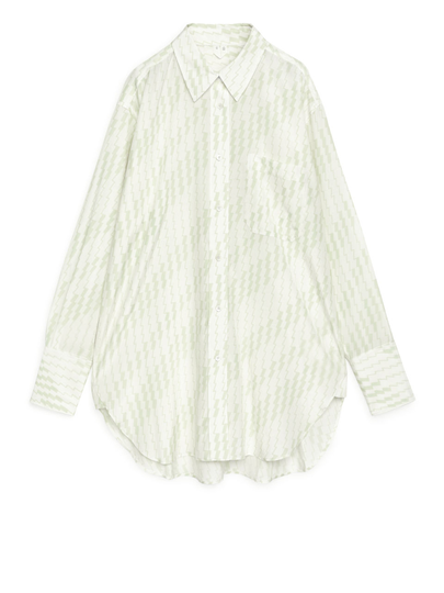 Oversized Cupro Blend Shirt - Green