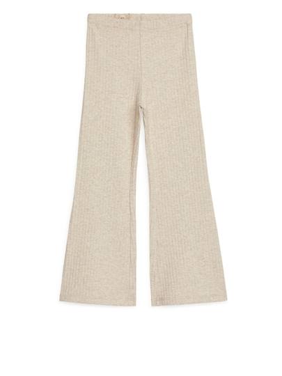 Ribbed Jersey Trousers - Beige