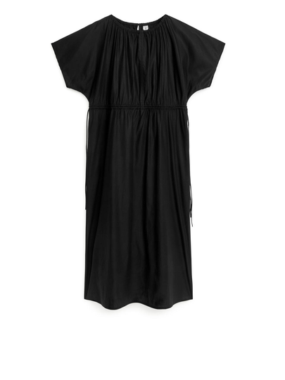 Lyocell Drawstring Dress - Black