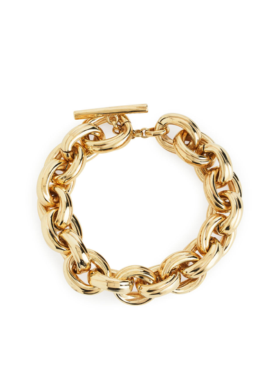 Chunky Gold-Plated Bracelet - Brown