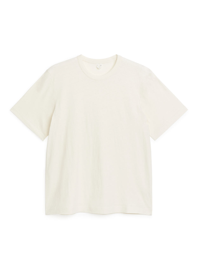 Linen Blend T-Shirt - White