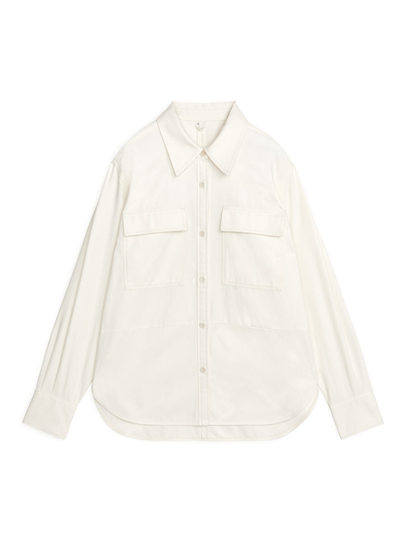 Twill Overshirt - White