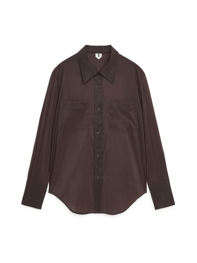 Organza Silk Shirt - Brown