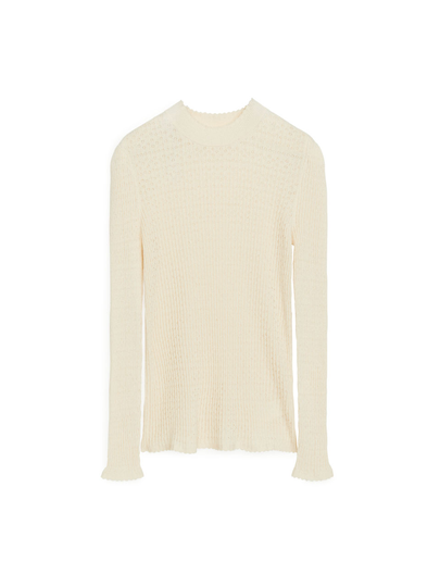 Pointelle Top - Beige