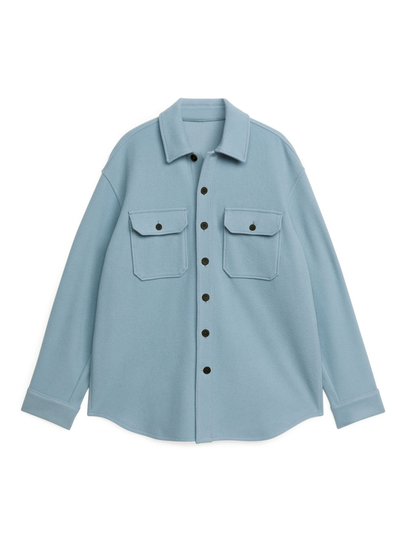 Oversized Wool Overshirt - Turquoise