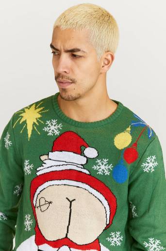 Speechless Stickad tröja Christmas Sweater Grön