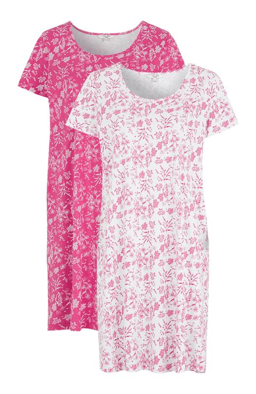 Cellbes Nattlinne 2-Pack Rosa Vit