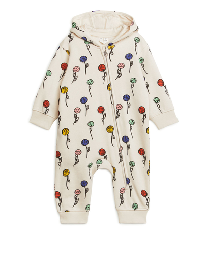 Hooded Jersey Overall - Beige
