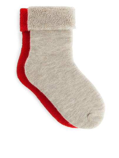 Wool Terry Socks - Orange
