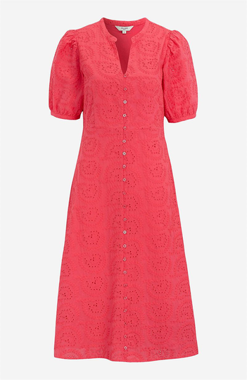 Klänning i broderie anglaise