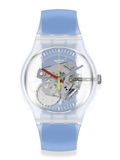 SWATCH Clearly Blue Striped 41mm