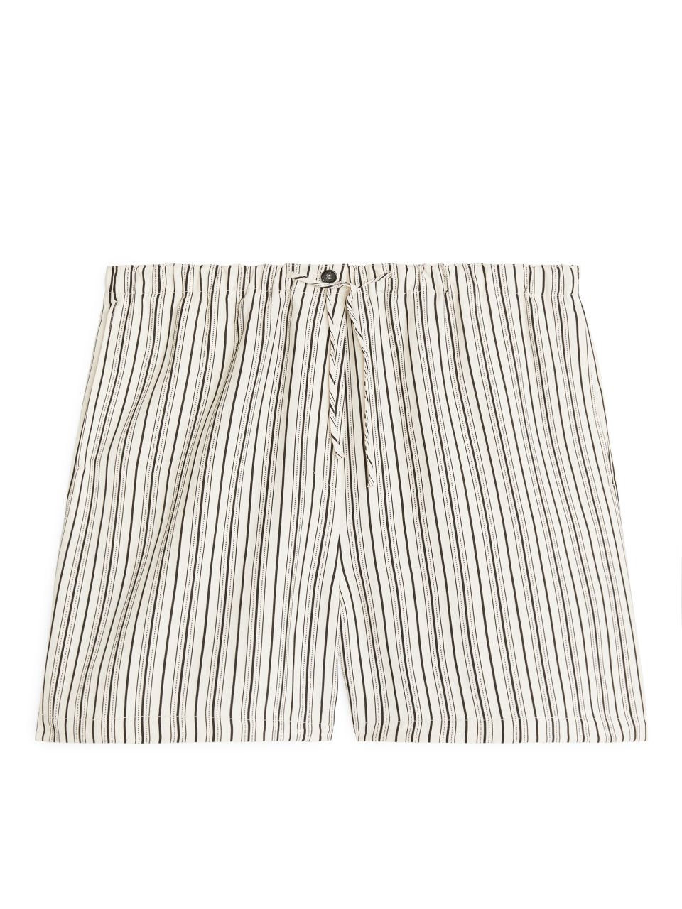Textured Stripe Shorts - White