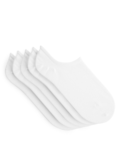 Sneaker Socks, 5 Pairs - White