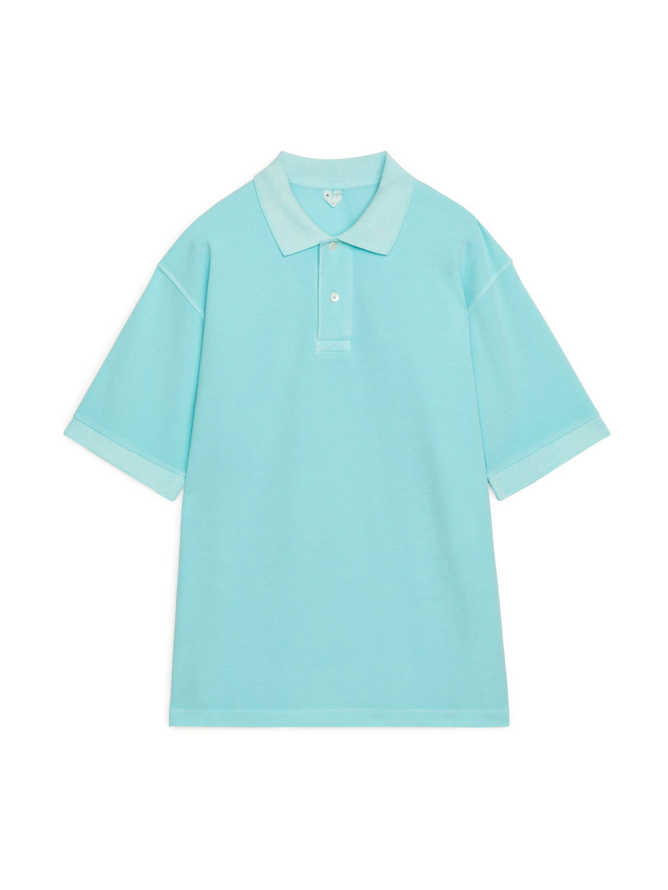 Garment-Dyed Polo Shirt - Turquoise