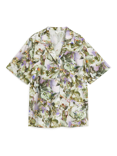 Slow Flowers Printed Resort Shirt - Blue