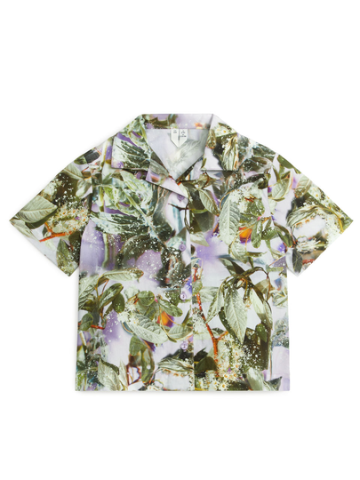 Slow Flowers Printed Shirt - Purple