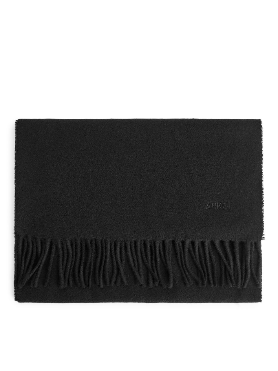 Woven Wool Scarf - Black