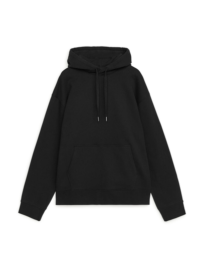 Relaxed Terry Hoodie - Black