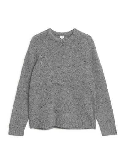 Wool and Alpaca Neps Jumper - Grey