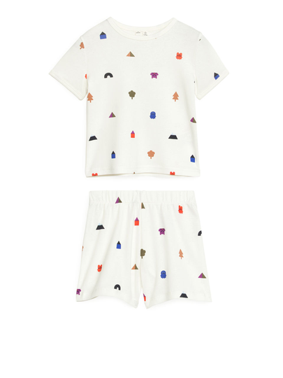 Short Jersey Pyjama Set - White