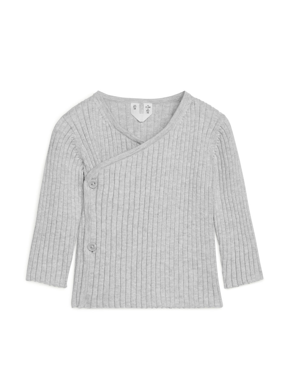Cotton Wool Wrap Cardigan - Grey
