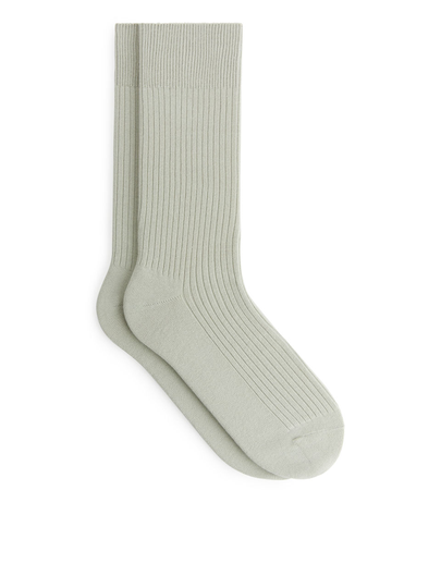 Supima Cotton Rib Socks - Green