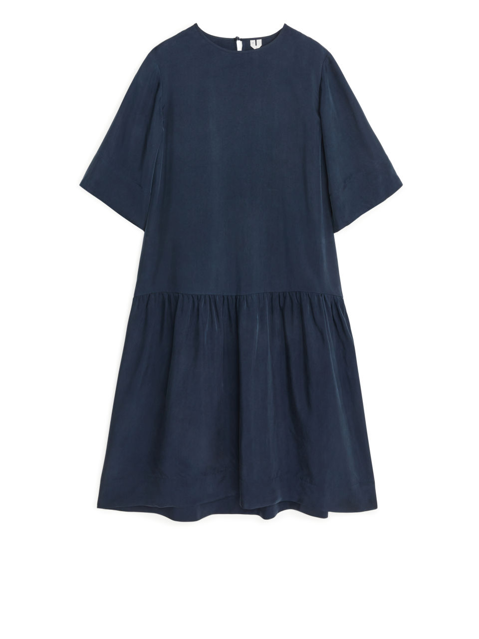 Drop-Waist Cupro Dress - Blue