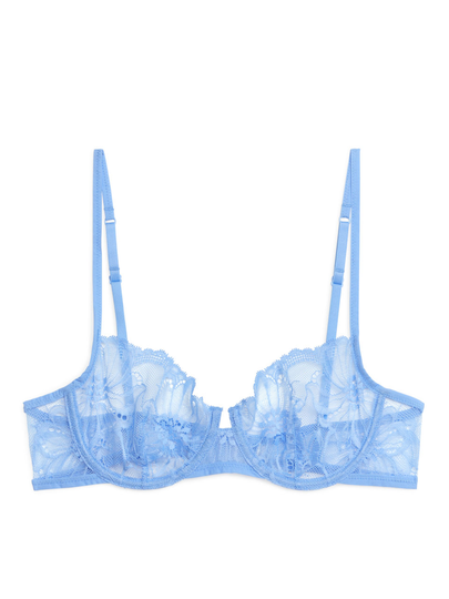 Lace Wire Bra - Blue