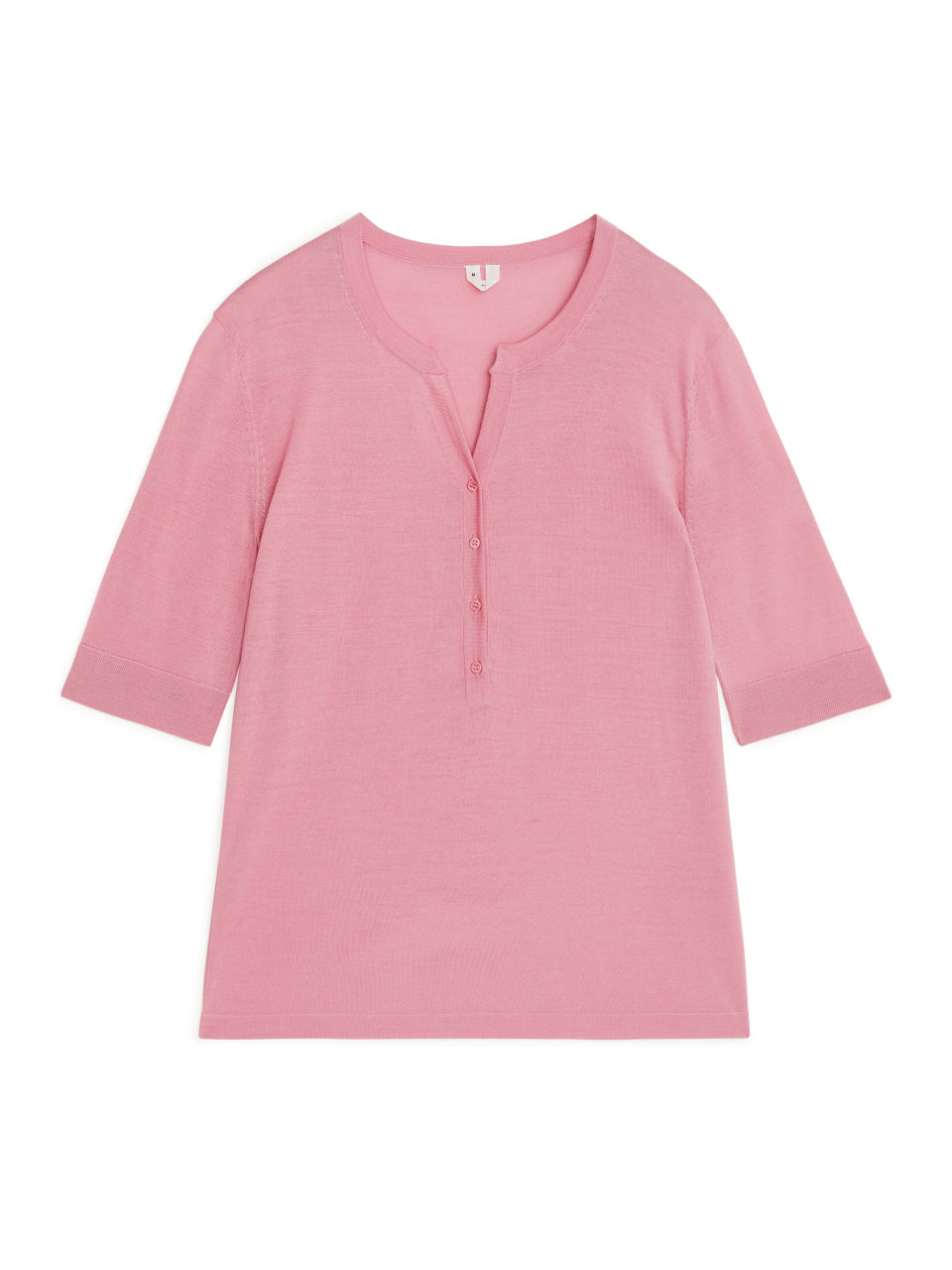 Merino Henley Top - Pink