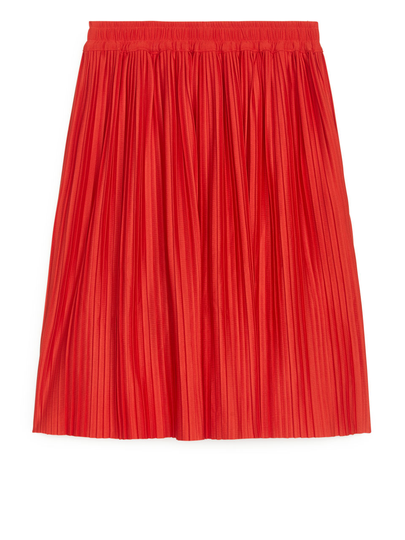 Pleated Skirt - Red