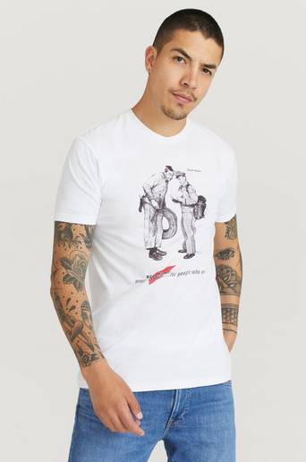 Red Wing Shoes T-Shirt Vintage Archiv Vit