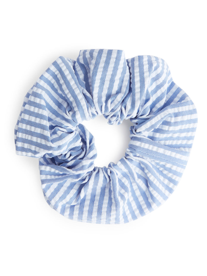 Seersucker Scrunchie - Blue