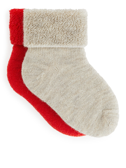 Wool Terry Baby Socks - Orange
