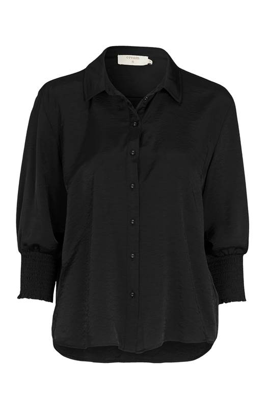 Cream Blus med smock på ärmen Nola Svart