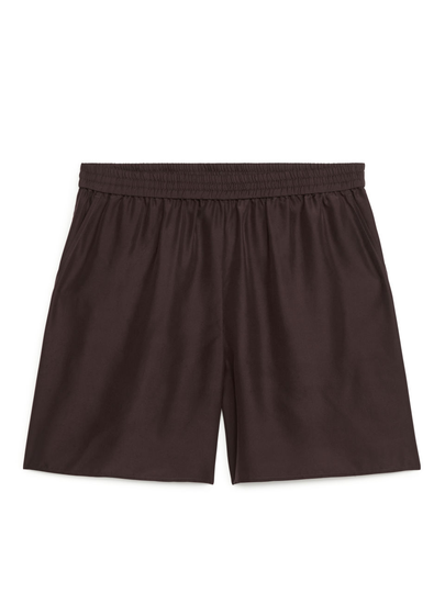 Silk Shorts - Brown