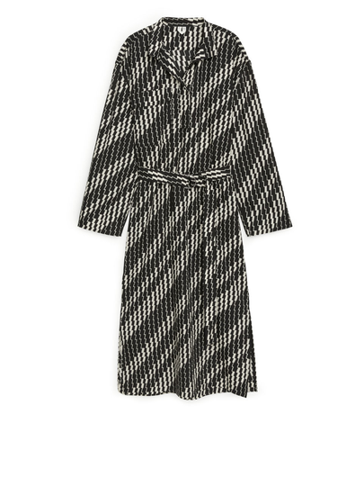 Lyocell Nylon Belted Dress - Beige