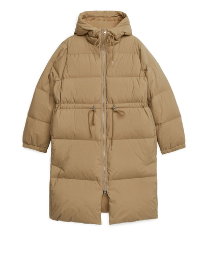 2021 Waisted Down Coat - Beige