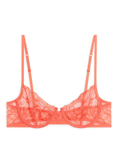 Lace Wire Bra - Orange