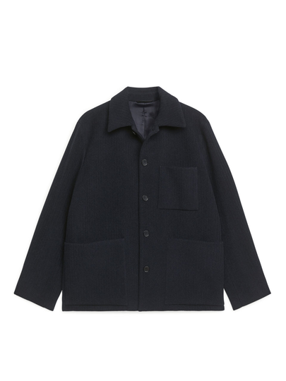 Button-Up Wool Jacket - Blue