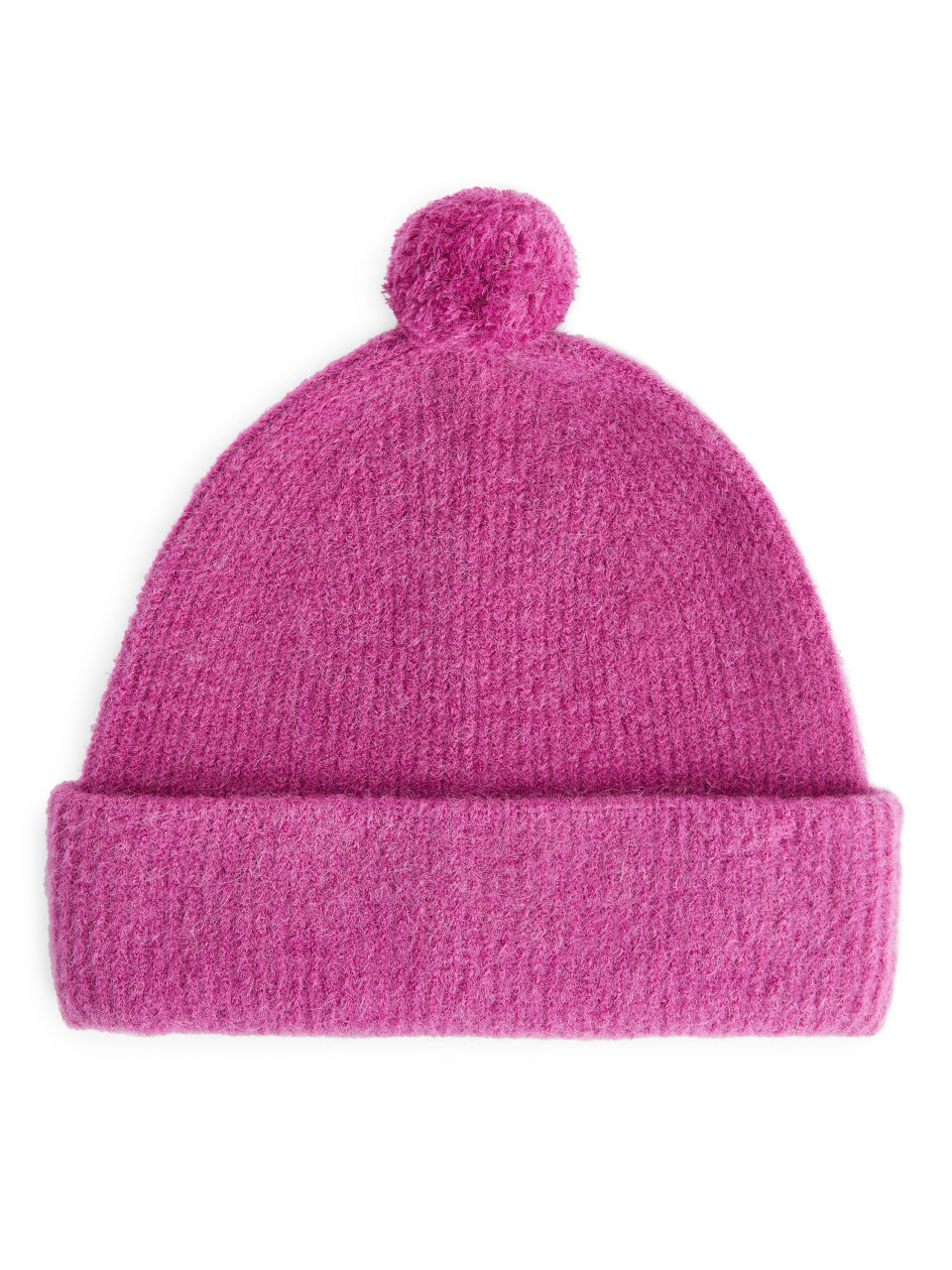 Alpaca Merino Pompom Beanie - Pink