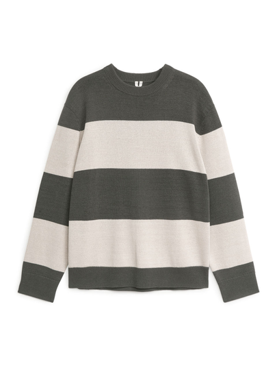 Cotton-Linen Knitted Jumper - Brown