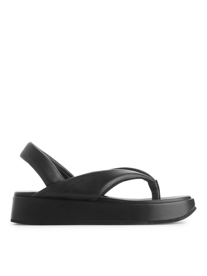 Flatform Thong Sandals - Black