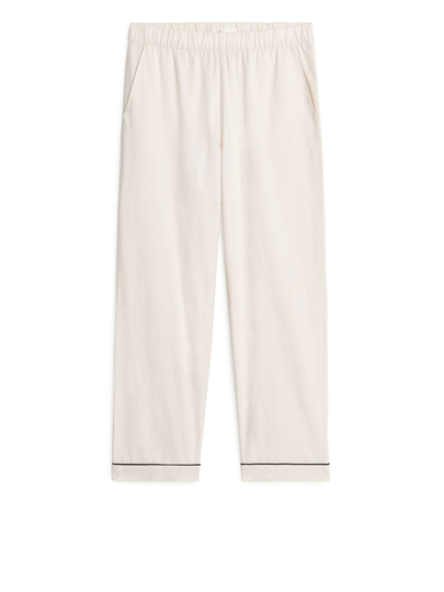 Flannel Pyjama Trousers - Beige