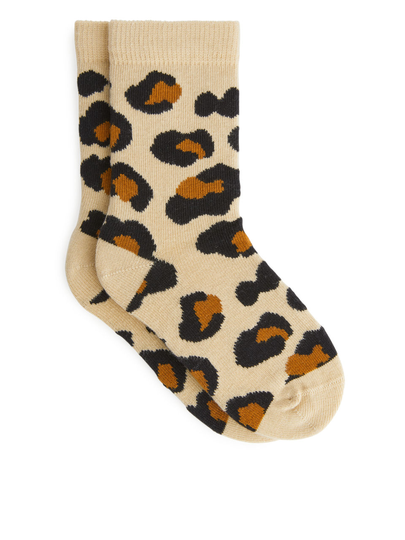 Jacquard Socks - Beige