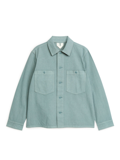 Cotton-Canvas Utility Jacket - Turquoise