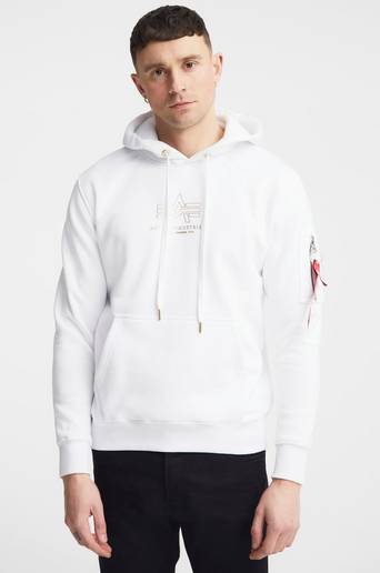 Alpha Industries Hoodie Basic Hoody ML Foil Print Vit